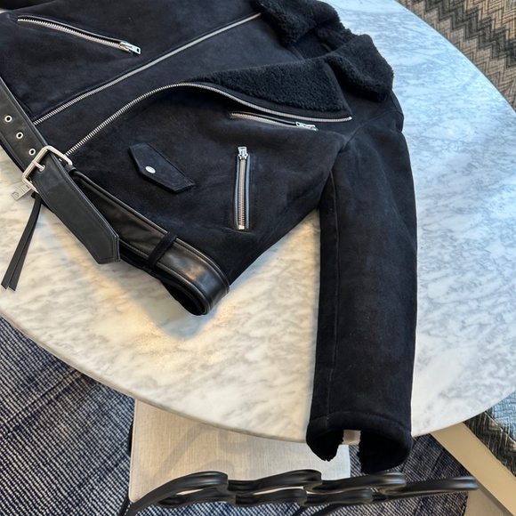 ALL SAINTS Shearling/Sheepskin Coat - Picture 3 of 10